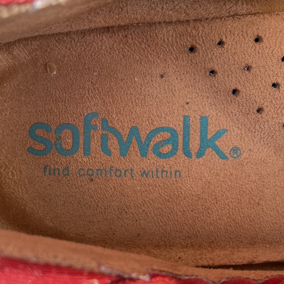 Softwalk Wish Red Suede Leather Wedge Ballet Flats Shoes Women's Size 10.5 Wide - Picture 8 of 10
